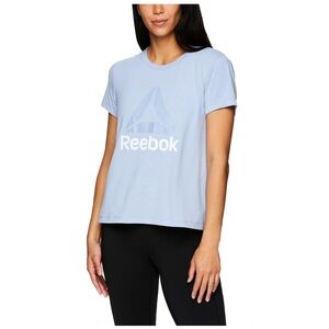 Reebok Ultimate Slinky Jersey Logo Cropped Tee Evertide Blue Women’s XXL NWT
